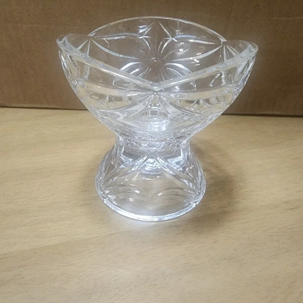 Floral Garden Candlestick Holder Gorham Crystal Lead Single